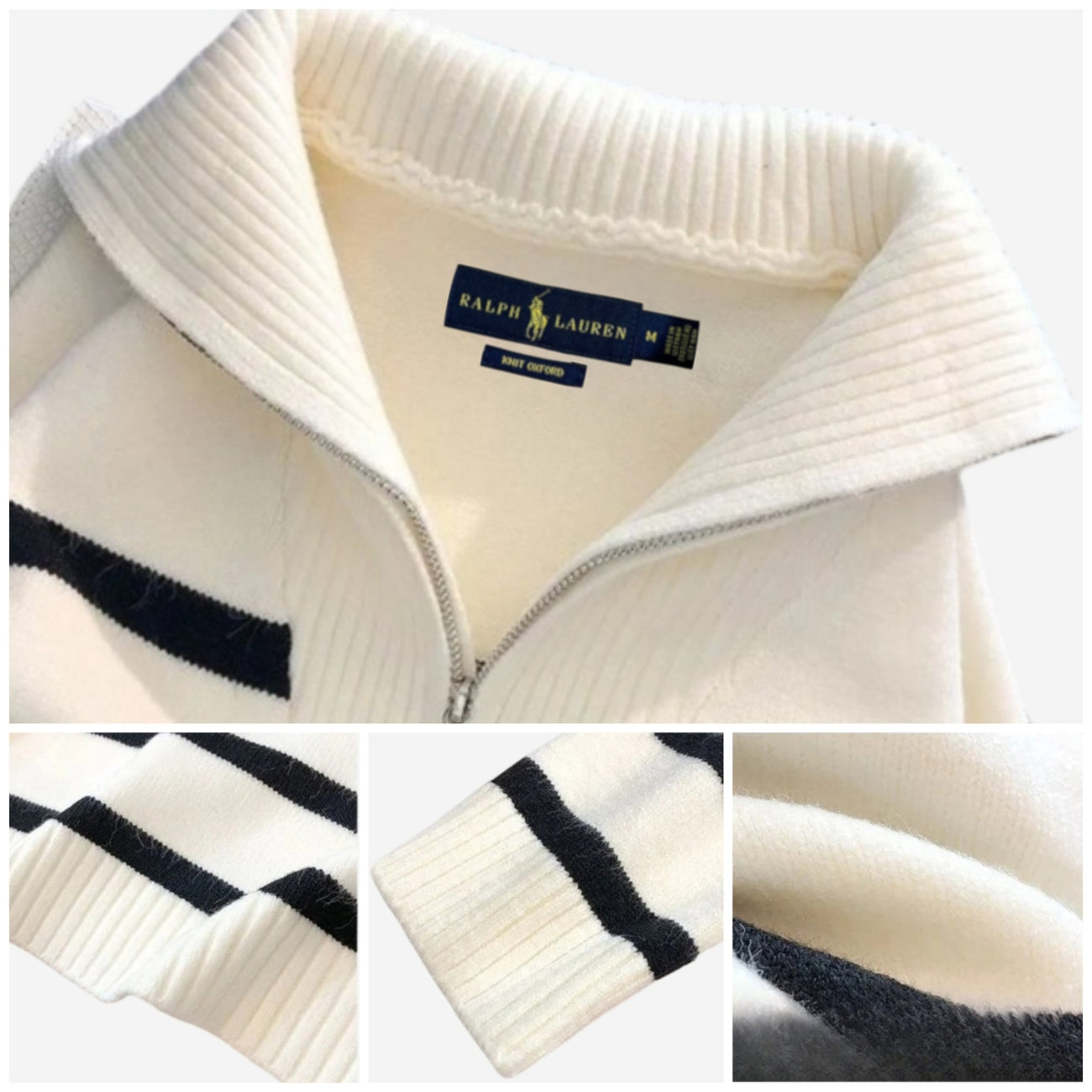 RL™ Pull rayé à fermeture éclair