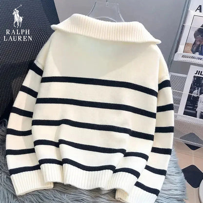 RL™ Pull rayé à fermeture éclair