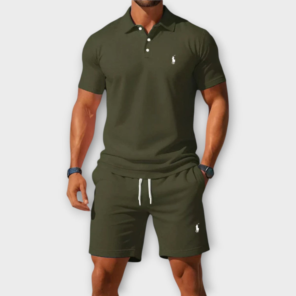 Blaine RL™ | Ensemble Polo & Short Décontracté en Coton Piqué
